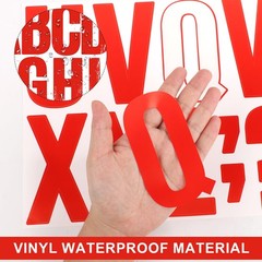 Vinyl Capital Letter Stickers, 18 Sheets, 4 Inch Large, Red, Scrapbooking