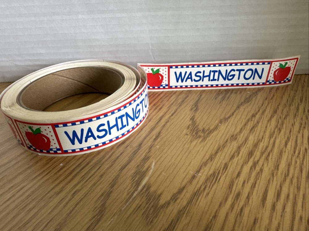 S.R.M. State Titles Banner Stickers Washington Sticker Roll Vintage HTF