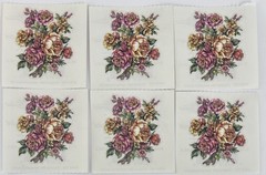 Vintage PSX Designs Stickers (6 – 2″ x 2″ Stickers) Rose Bouquet NEW
