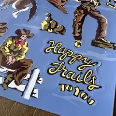 Frances Meyer Stickers – Happy Trails – 2 Partial Sheets Cowboys Horses Rare