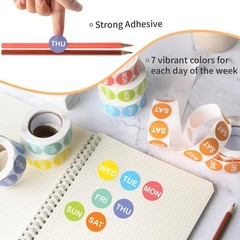 3500PCS Removable Day Dot Stickers – 1″ Round Food Rotation Labels, 7 Rolls