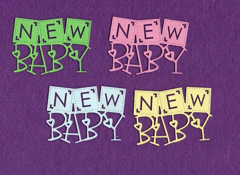 NEW BABY # 2 die cuts scrapbook cards