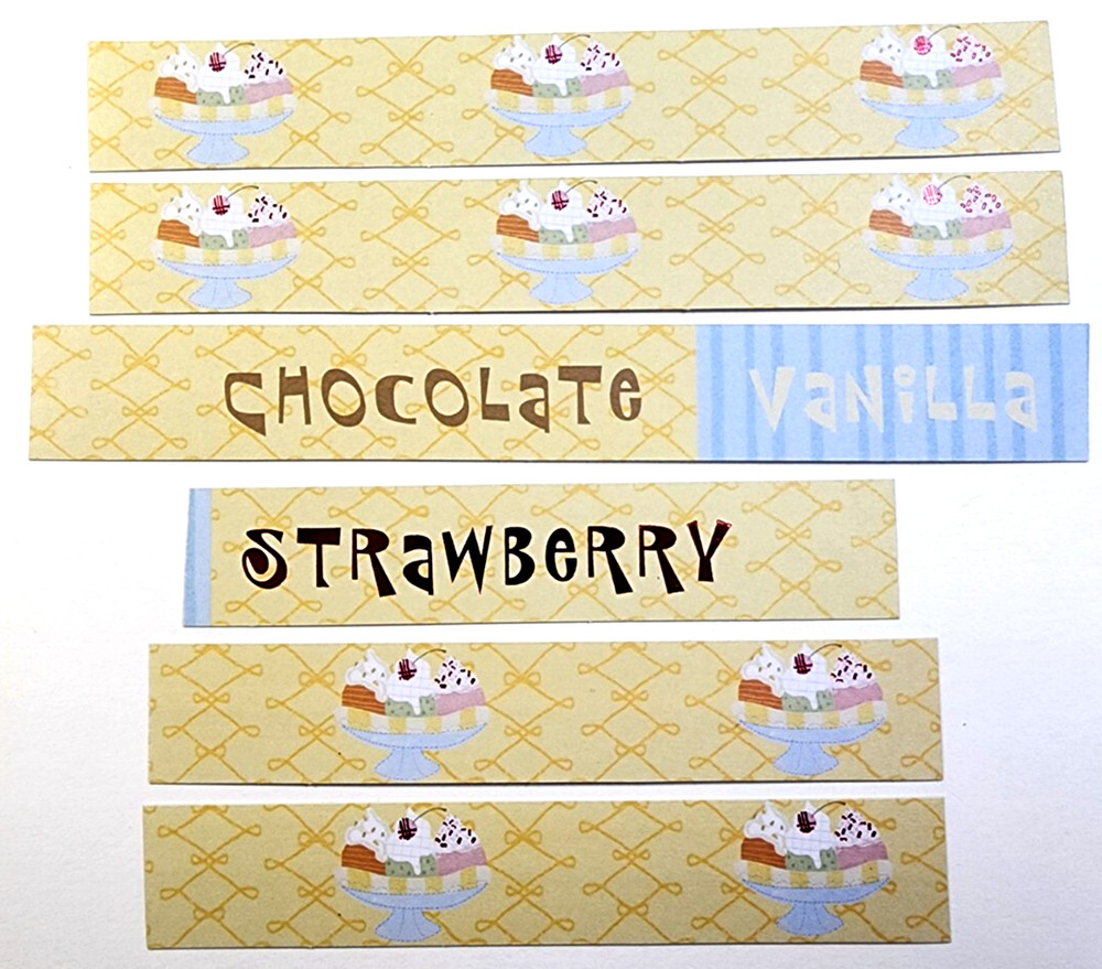 Recollections Ice Cream Sundae Glossy Cardstock Borders 6pc 6″x7/8″ Scrapbooking