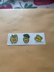 Vintage 1980s Matte Ctp Pineapple Stickers