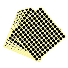 Color adhesive round label 13mm black pack of 1320
