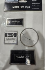 Colorbok 4PC Acetate Metal Rim Tags ~ Family Generations Scrapbooking Craft