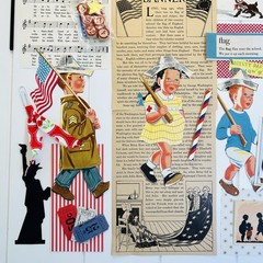 VTG Americana Ephemera July 4th Patriotic 30+ Pcs Junk Journaling Scrapbooking