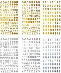 Glitter Self Adhesive Glitter Alphabet Stickers, 6 Sheets Letter and Number Stic