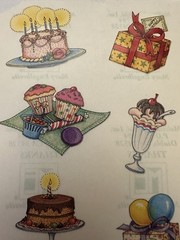 Vintage 1990s Mary Engelbreit Birthday Sticker Sheet 8 NOS Melissa Neufeld Ink