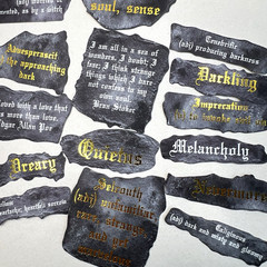Gothic Phrase Stickers Halloween Scrapbooking Junk Journal Collage