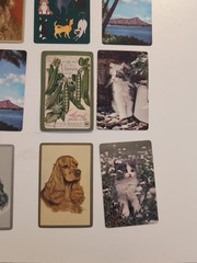 20 Playing Cards Most Vintage Ephemera Junk Journal Veggies Mountains Cats Dogs