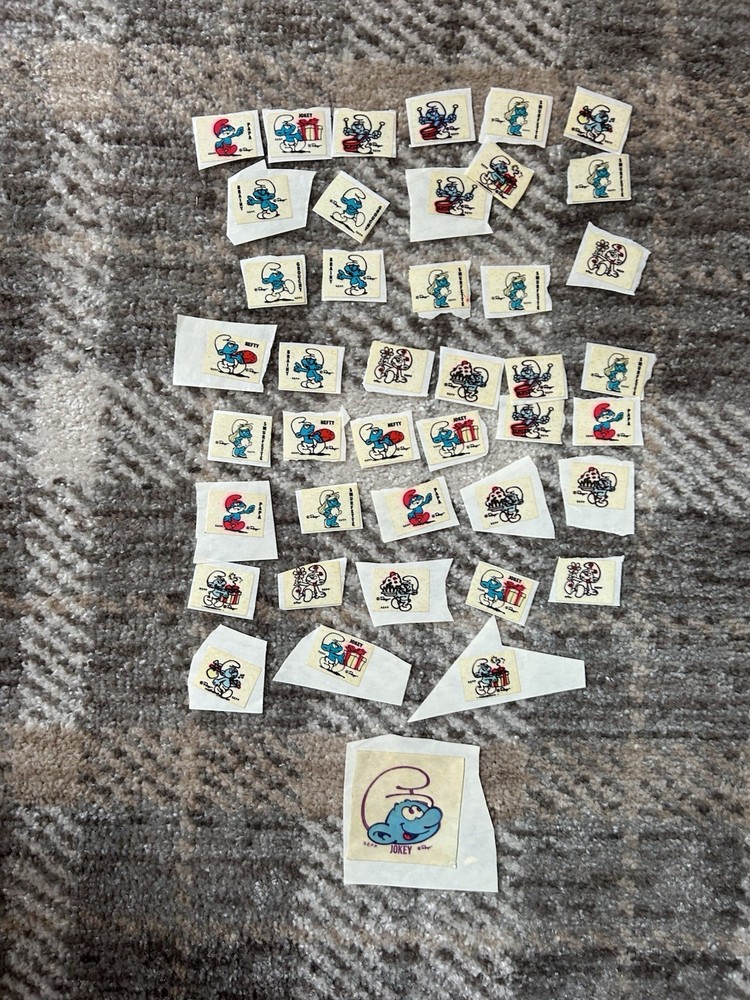Vintage Rare Smurf Sticker LOT 1980s-1990’s Scrapbook