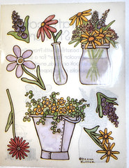 Provo Craft Clear Stickers Flowers Tin Bucket Mason Jar Vase Deena Rutter RARE