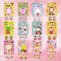 36 Waterproof Valentine Animal Stickers – Perfect for Kids’ Crafts and Parties