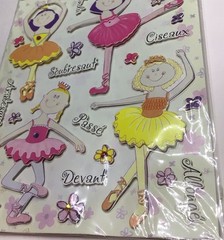 Paper Studio La Petites Ballet Ballerina 3D 3 D Stickers Set Of 2 Packs Sealed