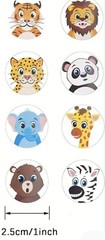 500 pcs Sticker Seals Roll Cute Cartoon Animal Face Panda Giraffe Self Adhesive