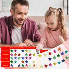 2100 Pcs Star Stickers for Kids Reward, Foil Star Stickers, Holographic Rainbow