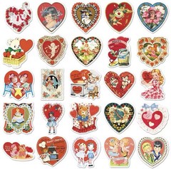 50 PACK RETRO VTG NOSTALGIA VALENTINES DAY SWEET HEART LOVE Set Bulk Lot 50PCS