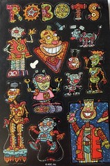 PRISMATIC ROBOTS Stickers (12pc)AGC•Gears•Beep-Bop •Metal•Screws•Cog•Card Making