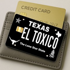El Toxico Texas Plate Toxic Credit Card Sticker Decal Money Bank Skin Cover