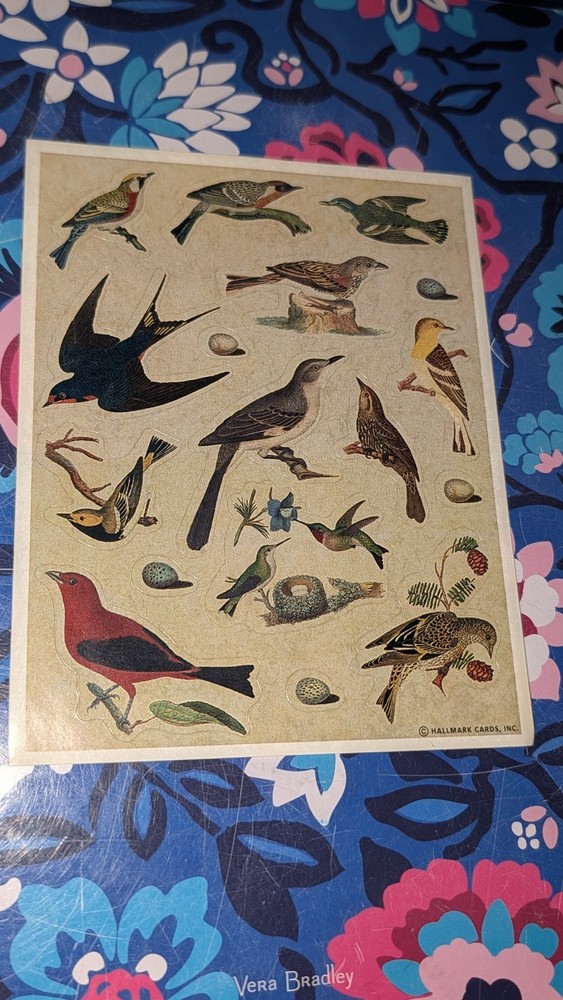 Vintage Hallmark Stickers Birds 1 sheet