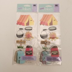 Jolees Camping Tent Hiking 3D Stickers Sticker Woods Picnic Trip Lot of 7 New