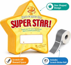 50 Pack Scratch Off Cards Classroom Prizes Elementary DIY Custom Scratch Off Tic