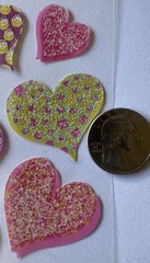 HEART CIRCLES Glitter Stickers(19pc)Sticko…Love…Valentine’s Day…Wedding…Couples…