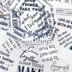 50Pcs Motivational Transparent Quote Stickers for Scrapbooking – Aesthetic Black
