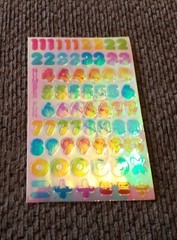 Vintage 80’s Sandylion Activity Stickers Sheet -LG. IRIDESCENT NUMBERS -Good Con