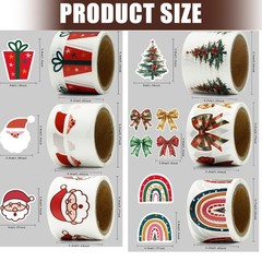 Christmas Sticker For Gift Box Decoration Secure Adhesive Seal With Festive