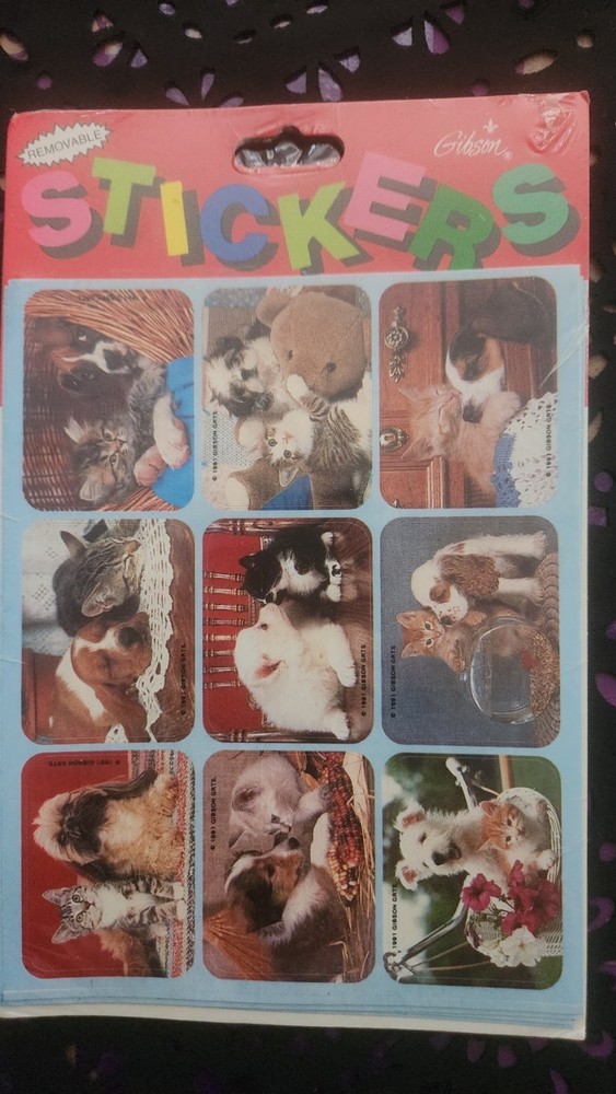 Vintage Gibson Puppy/kitty Stickers