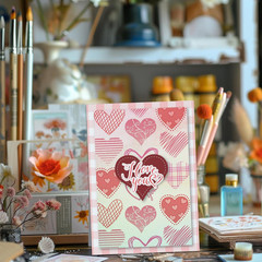4 Sheets Valentines Day Sentiment Clear Stamps Love Hearts Silicone Transparent