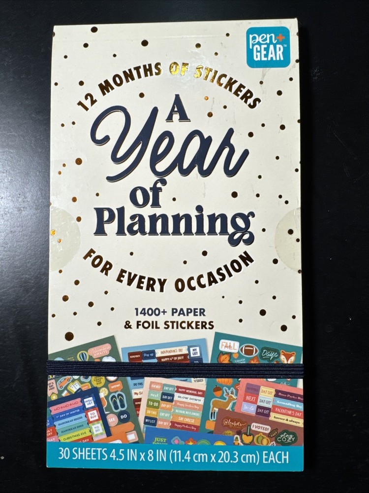 Pen+Gear Planner Sticker Book 1400+ Stickers 30 Sheets Year of Planning