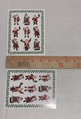 Vintage Hallmark Sticker Sheets Happy Christmas Tree Santa Claus Nativity Angel
