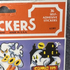 Vintage 80s Eureka Halloween Stickers 36 Count Witch Ghost Cat Retro USA