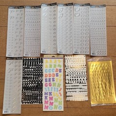 Qty 35 Pack Alphabet Letters Numbers Symbols Stickers Scrap Book Crafts (LOT H)