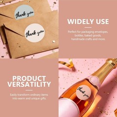 500 Pcs Thank You Stickers Roll, Morandi Boho 6 Colors with Bold Font, 1.5 In…