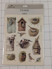 NOS Vintage Hallmark Stickers Nesting Birds 4 Sheets