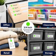 Neon Green Color-Coding Labels, 3/4″, 1,000 Count