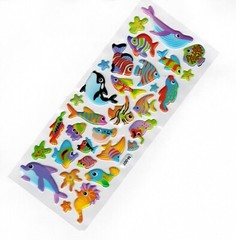 NEW 3D Scrapbooking Colorful Playful Blue Pink Purple Green Yellow Fish Seahorse