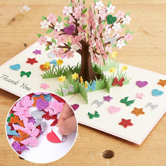 150PCS Glitter Foam Heart Stickers, Colorful Bow Heart Star Glitter Foam Sticker