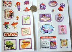 4 Sets ~ Novelty Red Hat Stickers / Small Calendar Stickers / Gambling or Fiesta