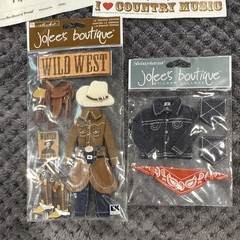 Jolee’s Boutique Dimensional Scrapbooking Stickers Lot, Cowboy & Country Music