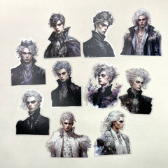Gothic Handsome Men Stickers Holographic Foil Scrapbook Journal Collage