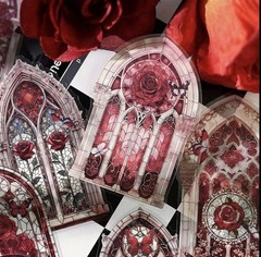 10PC XXL P.E.T. Stained Glass Church Window Stickers-Mixed Pack -DIY Crafts