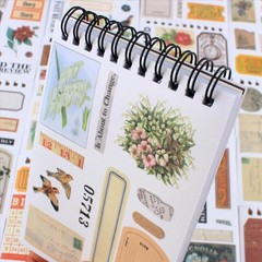 532PCS Vintage Stickers for Scrapbooking, 50 Sheets Precut Washi Stickers Book f