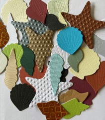 SMALL SEASHELL Die-Cuts(7pc) Seahorse•Shells•Ocean•Starfish •Sand Dollar•Sand