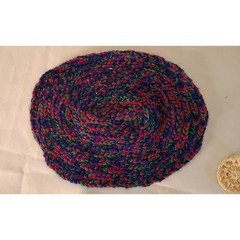 Handmade Crochet and Braided Textile Lot Dollhouse decor 7 Pieces Rugs, Curtains