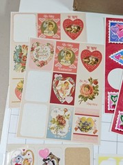 Mixed Lot Partial Sheets – Vintage Stickers Hearts Valentines 1980s
